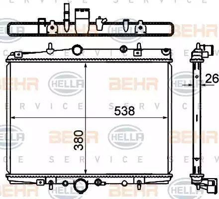 BEHR HELLA Service 8MK 376 767-061 - Радиатор, охлаждение двигателя autospares.lv