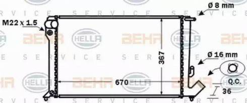 BEHR HELLA Service 8MK 376 767-011 - Радиатор, охлаждение двигателя autospares.lv