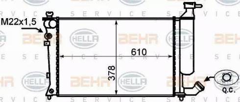 BEHR HELLA Service 8MK 376 767-021 - Радиатор, охлаждение двигателя autospares.lv