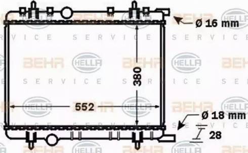 BEHR HELLA Service 8MK 376 767-071 - Радиатор, охлаждение двигателя autospares.lv