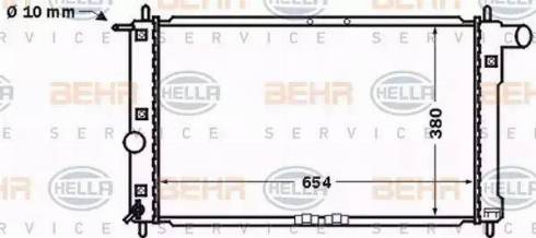 BEHR HELLA Service 8MK 376 767-191 - Радиатор, охлаждение двигателя autospares.lv