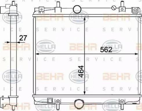 BEHR HELLA Service 8MK 376 767-141 - Радиатор, охлаждение двигателя autospares.lv