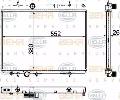 BEHR HELLA Service 8MK 376 767-101 - Радиатор, охлаждение двигателя autospares.lv