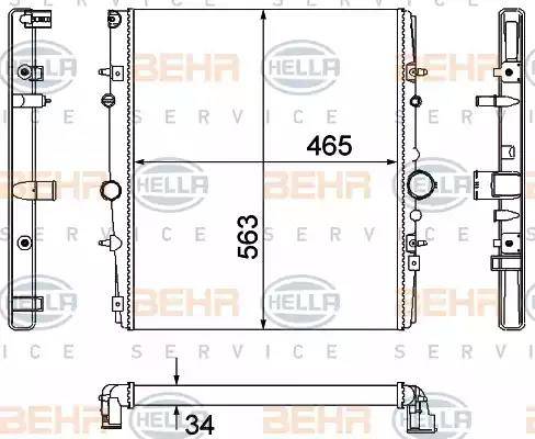 BEHR HELLA Service 8MK 376 767-131 - Радиатор, охлаждение двигателя autospares.lv