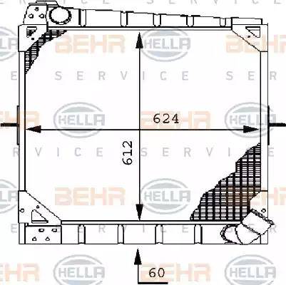 BEHR HELLA Service 8MK 376 709-341 - Радиатор, охлаждение двигателя autospares.lv