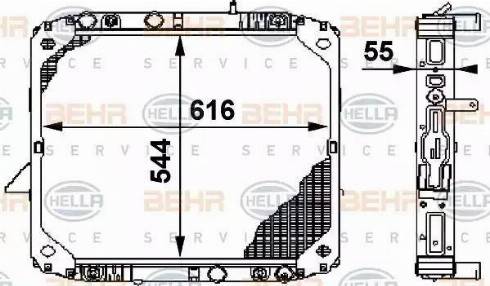 BEHR HELLA Service 8MK 376 709-741 - Радиатор, охлаждение двигателя autospares.lv