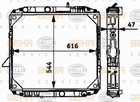 BEHR HELLA Service 8MK 376 709-751 - Радиатор, охлаждение двигателя autospares.lv