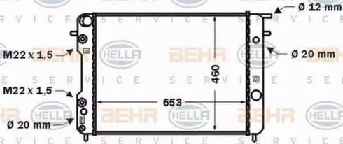 BEHR HELLA Service 8MK 376 704-541 - Радиатор, охлаждение двигателя autospares.lv