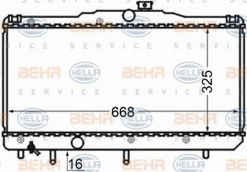 BEHR HELLA Service 8MK 376 704-554 - Радиатор, охлаждение двигателя autospares.lv