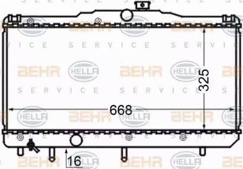 BEHR HELLA Service 8MK 376 704-551 - Радиатор, охлаждение двигателя autospares.lv