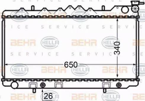 BEHR HELLA Service 8MK 376 704-581 - Радиатор, охлаждение двигателя autospares.lv