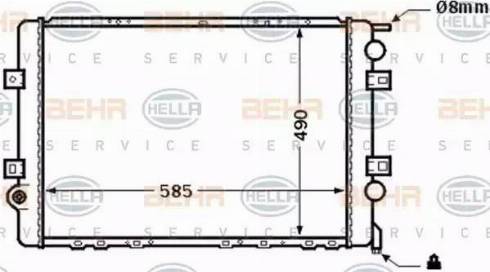 BEHR HELLA Service 8MK 376 704-621 - Радиатор, охлаждение двигателя autospares.lv