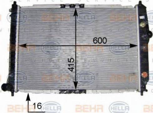 BEHR HELLA Service 8MK 376 704-831 - Радиатор, охлаждение двигателя autospares.lv