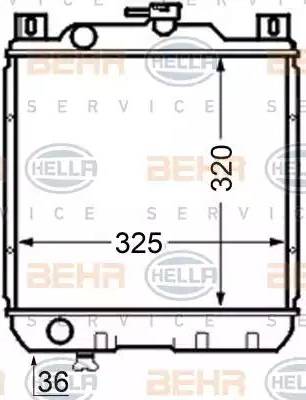 BEHR HELLA Service 8MK 376 704-791 - Радиатор, охлаждение двигателя autospares.lv