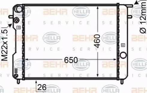 BEHR HELLA Service 8MK 376 704-751 - Радиатор, охлаждение двигателя autospares.lv