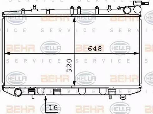 BEHR HELLA Service 8MK 376 704-701 - Радиатор, охлаждение двигателя autospares.lv