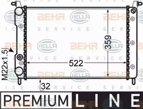 BEHR HELLA Service 8MK 376 704-781 - Радиатор, охлаждение двигателя autospares.lv