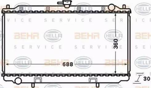 BEHR HELLA Service 8MK 376 705-631 - Радиатор, охлаждение двигателя autospares.lv