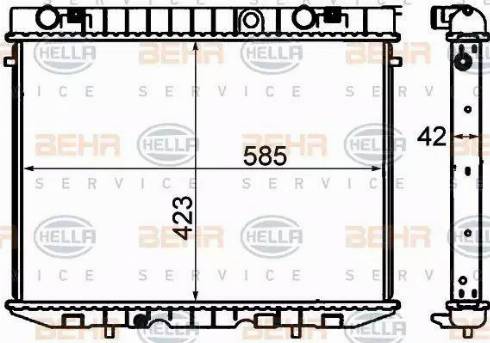 BEHR HELLA Service 8MK 376 705-621 - Радиатор, охлаждение двигателя autospares.lv