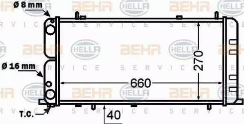 BEHR HELLA Service 8MK 376 705-731 - Радиатор, охлаждение двигателя autospares.lv