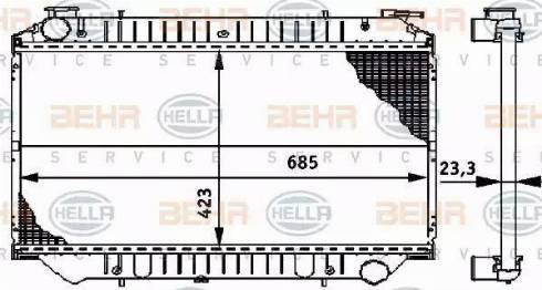 BEHR HELLA Service 8MK 376 706-441 - Радиатор, охлаждение двигателя autospares.lv