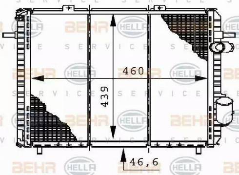 BEHR HELLA Service 8MK 376 706-404 - Радиатор, охлаждение двигателя autospares.lv