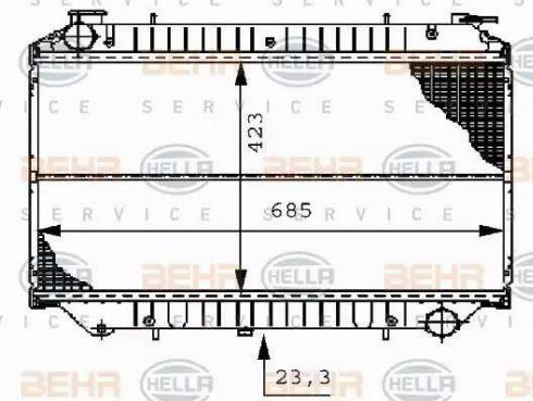 BEHR HELLA Service 8MK 376 706-531 - Радиатор, охлаждение двигателя autospares.lv