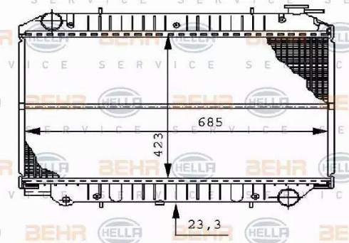 BEHR HELLA Service 8MK 376 706-521 - Радиатор, охлаждение двигателя autospares.lv