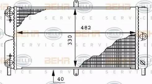 BEHR HELLA Service 8MK 376 706-621 - Радиатор, охлаждение двигателя autospares.lv