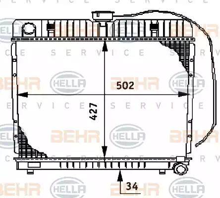 BEHR HELLA Service 8MK 376 706-191 - Радиатор, охлаждение двигателя autospares.lv