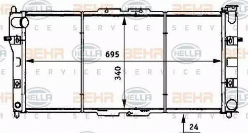 BEHR HELLA Service 8MK 376 706-721 - Радиатор, охлаждение двигателя autospares.lv