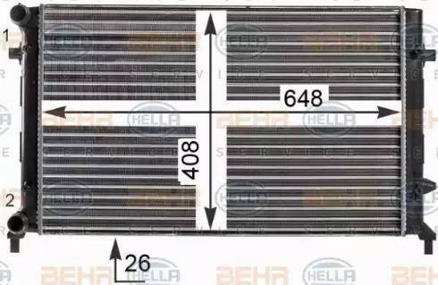 BEHR HELLA Service 8MK 376 700-494 - Радиатор, охлаждение двигателя autospares.lv