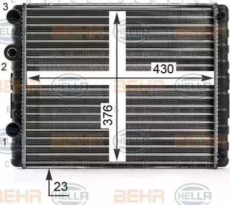 BEHR HELLA Service 8MK 376 700-694 - Радиатор, охлаждение двигателя autospares.lv