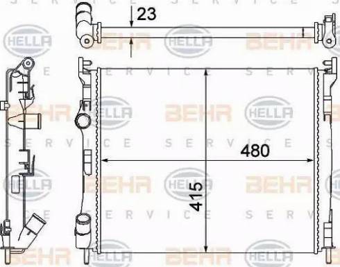 BEHR HELLA Service 8MK 376 700-384 - Радиатор, охлаждение двигателя autospares.lv