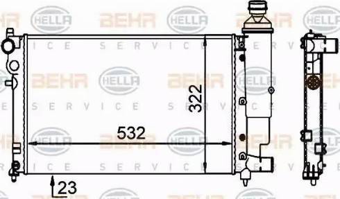 BEHR HELLA Service 8MK 376 701-694 - Радиатор, охлаждение двигателя autospares.lv