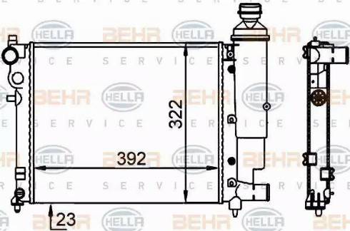 BEHR HELLA Service 8MK 376 701-684 - Радиатор, охлаждение двигателя autospares.lv