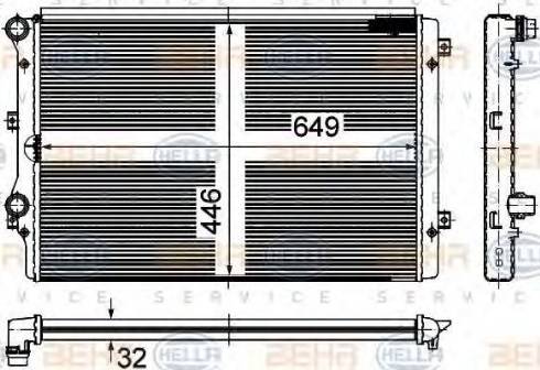 BEHR HELLA Service 8MK 376 701-061 - Радиатор, охлаждение двигателя autospares.lv