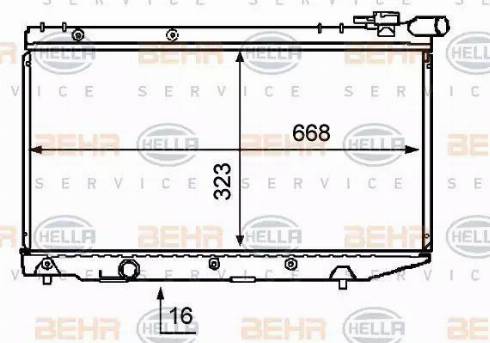 BEHR HELLA Service 8MK 376 708-041 - Радиатор, охлаждение двигателя autospares.lv