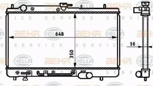 BEHR HELLA Service 8MK 376 708-061 - Радиатор, охлаждение двигателя autospares.lv