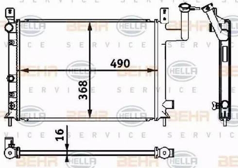 BEHR HELLA Service 8MK 376 708-141 - Радиатор, охлаждение двигателя autospares.lv