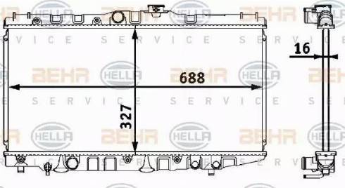 BEHR HELLA Service 8MK 376 708-151 - Радиатор, охлаждение двигателя autospares.lv