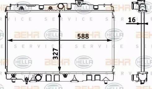 BEHR HELLA Service 8MK 376 708-101 - Радиатор, охлаждение двигателя autospares.lv