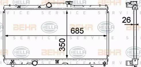 BEHR HELLA Service 8MK 376 708-391 - Радиатор, охлаждение двигателя autospares.lv