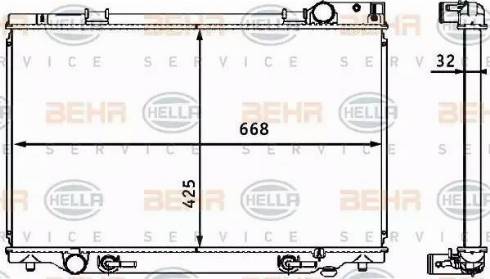 BEHR HELLA Service 8MK 376 708-341 - Радиатор, охлаждение двигателя autospares.lv