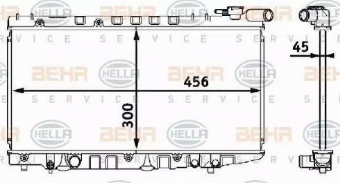 BEHR HELLA Service 8MK 376 708-351 - Радиатор, охлаждение двигателя autospares.lv