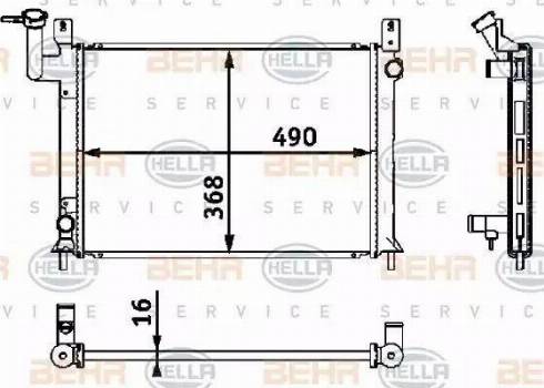 BEHR HELLA Service 8MK 376 708-241 - Радиатор, охлаждение двигателя autospares.lv