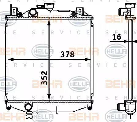 BEHR HELLA Service 8MK 376 708-201 - Радиатор, охлаждение двигателя autospares.lv