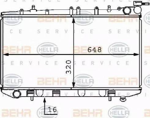 BEHR HELLA Service 8MK 376 707-491 - Радиатор, охлаждение двигателя autospares.lv