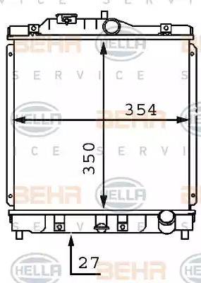 BEHR HELLA Service 8MK 376 707-551 - Радиатор, охлаждение двигателя autospares.lv