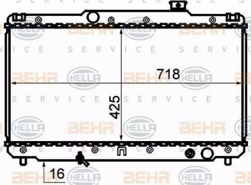 BEHR HELLA Service 8MK 376 707-511 - Радиатор, охлаждение двигателя autospares.lv